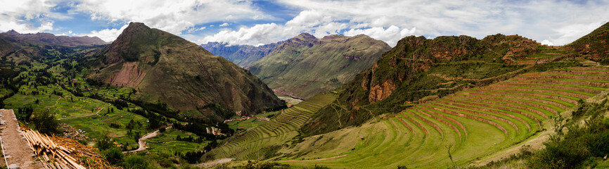 Panoramic take from the ruins of Pisac, Peru