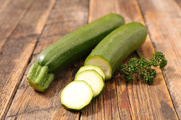 zucchini on wood background