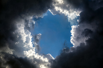 Hole in the Dramatic Clouds
