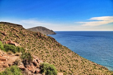 Fototapeta na wymiar Cliffs and beaches in Cabo de Gata nature reserve, Almeria