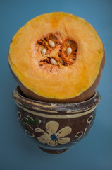 pumpkin on a blue background