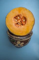 pumpkin on a blue background