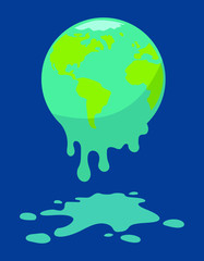 planet earth melting, vector illustration 