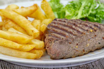 steak with french fries