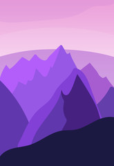 mountains. Vector background with polygonal landscape illustration. flat design. vector illustration