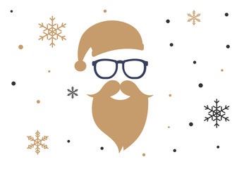 Goldener Weihnachtsmann mit Hipster Brille