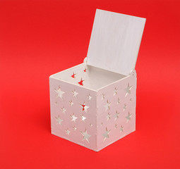 White wooden box with stars
