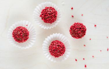 Truffles in strawberry
