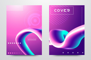 Abstract Fluid creative templates, cards, color covers set