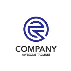 creative initial letter e circle color logo vector, linear circle letter e logo vector