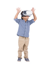 frightened VR glasses player