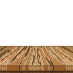 Wood table in Top view isolated on white background. Beautiful wood table.