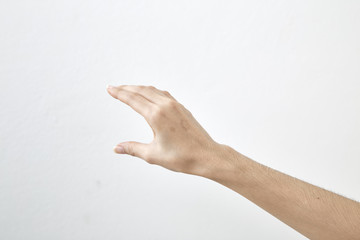 female hand on white background