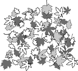 Tapeten herfst bladeren in grijs tinten © emieldelange