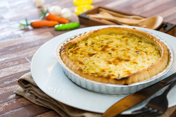 Quiche Lorraine with smoked bacon