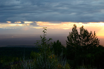 Marvellous sunset on volcano