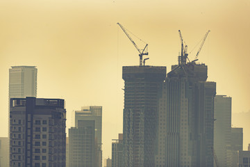 Construction sites in urban city