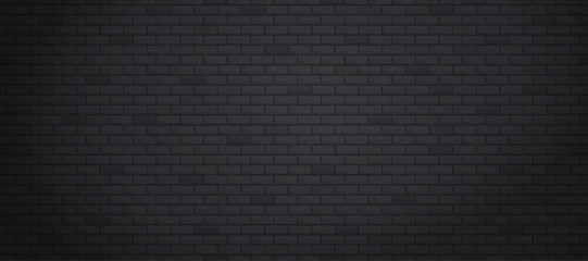 Black brick wall texture or background with copy space for display of content design for advertisement product. Vector illustration