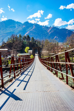 Hanging Bridge Near Manali In India