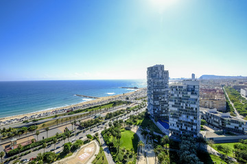 Modern Barcelona aerial view
