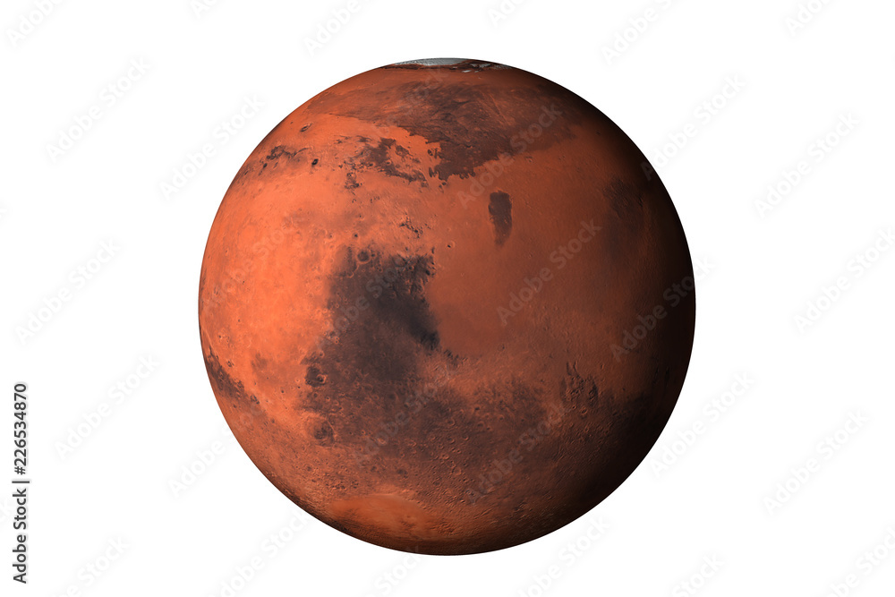 Canvas Prints planet mars dark side isolated. elements of this image furnished by nasa.
