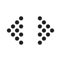 Set of dotted arrows. Vector illustration