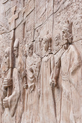 Close-up of the Violi sculptors' sculpture in Italy