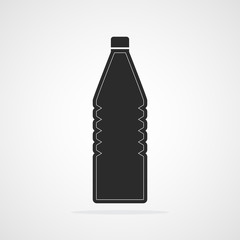 Silhouette of a plastic bottle. Vector illustration.