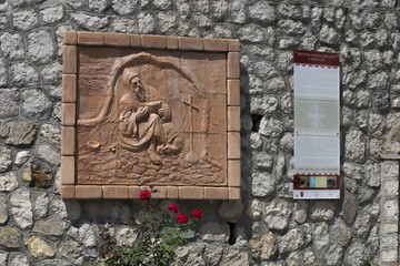 old mailbox on brick wall