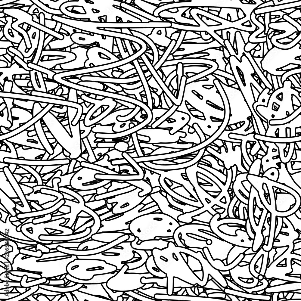 Poster abstract scribble background, seamless pattern for your design