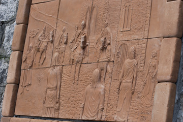 Close-up of the Violi sculptors' sculpture in Italy