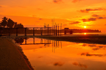 Golden Sunset Wonderful Bintan Indonesia 