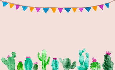 Set of watercolor cactus, succulent, isolated watercolor illustration. Natural watercolor design elements, botanical collection. Design for wedding,greeting card,photos,blogs,wreaths,pattern.