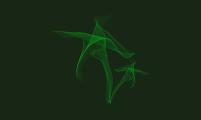 Two Modern abstract tropical green palm trees