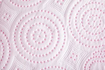 Fototapeta na wymiar Toilet paper with pattern as background, closeup