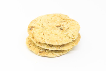 Cereal grain cookie isolated on white background