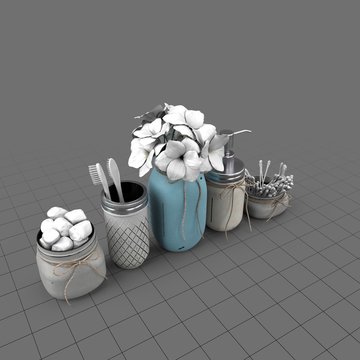 Jar set for bathroom items