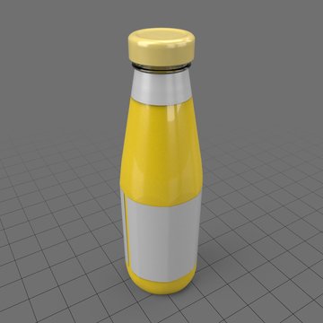 Thin mustard bottle with label