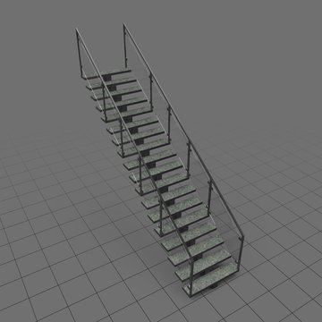 Straight industrial staircase