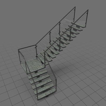 L-shaped industrial staircase