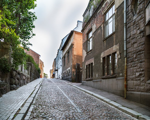 Street of old town. Cobblestone Road.
