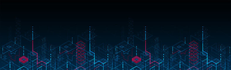 Fototapeta premium Technology background. Binary computer code. Vector illustration.