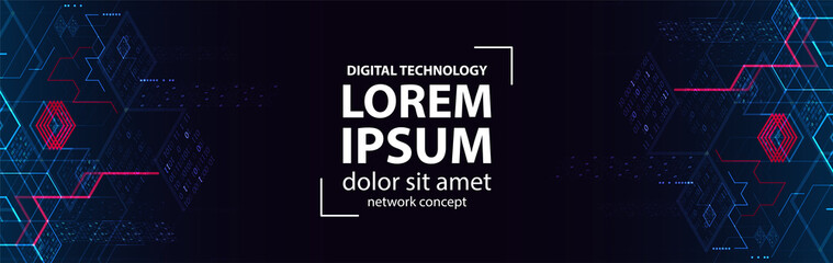 Fototapeta premium Technology background. Binary computer code. Vector illustration.