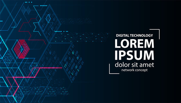 Technology background. Binary computer code.  Vector illustration.