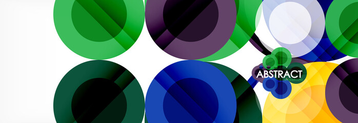 Abstract colorful geometric composition - multicolored circle background