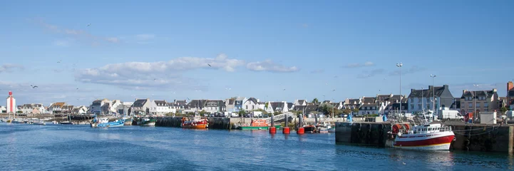 Photo sur Plexiglas Porte Bateaux de pêche alignés le long des quais du port du Guilvinec (Finistère)