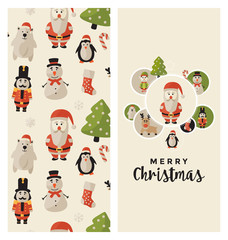 Christmas Design with Cute Characters - Greeting Card for the Winter Holiday Season