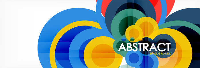 Naklejka premium Abstract colorful geometric composition - multicolored circle background