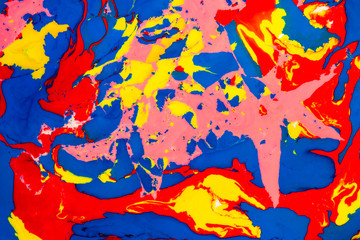 Creative background with abstract oil painted waves