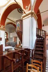 Interior of the Old church of St. Panteleimon of the old traditional village of palios Panteleimonas